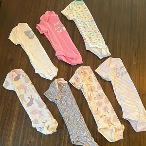 BABY GIRL ONESIE SET SHORT SLEEVE CUTE FASHION 6-9 MONTHS
